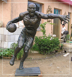 muscle man playing basketball